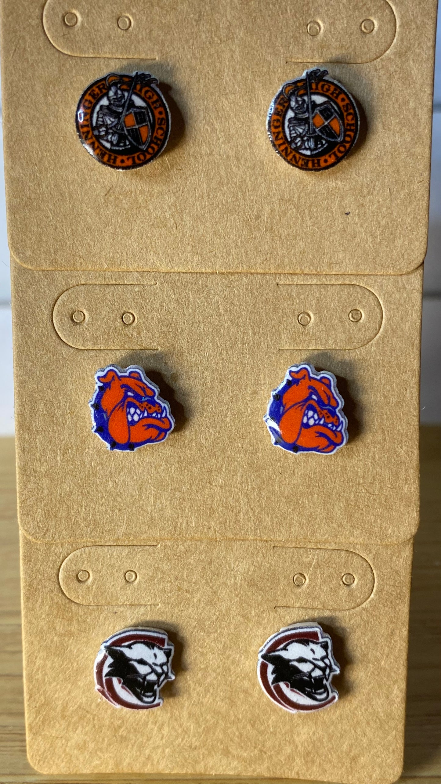 Custom Mini School/Team Logo Stud Earrings Personalized