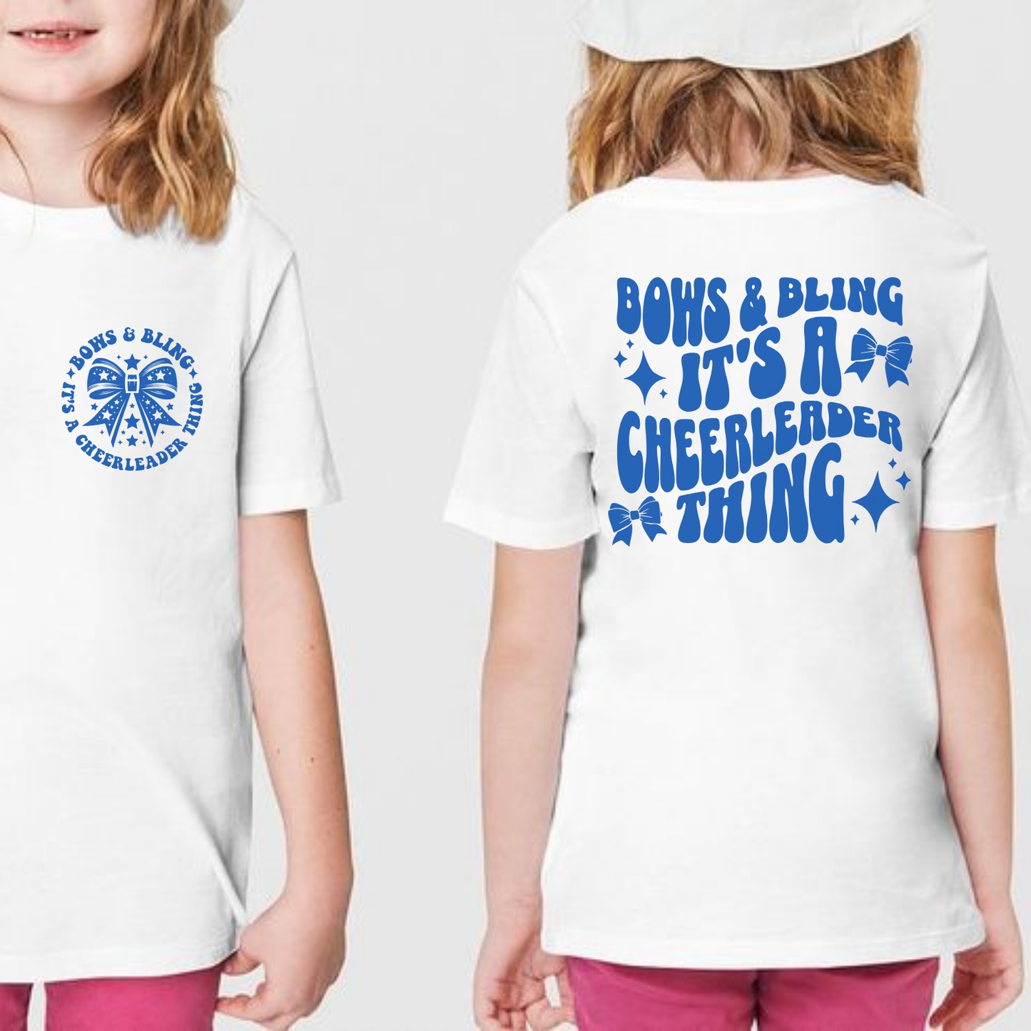 Personalized (Color) Bows and Bling Cheer Shirt