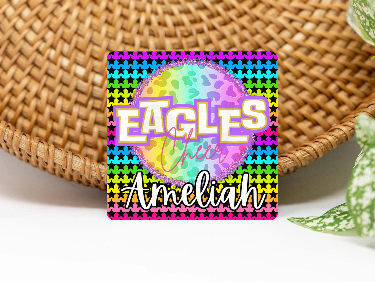 Personalized Cheer Team Name 3x3 Flat Locker Magnet