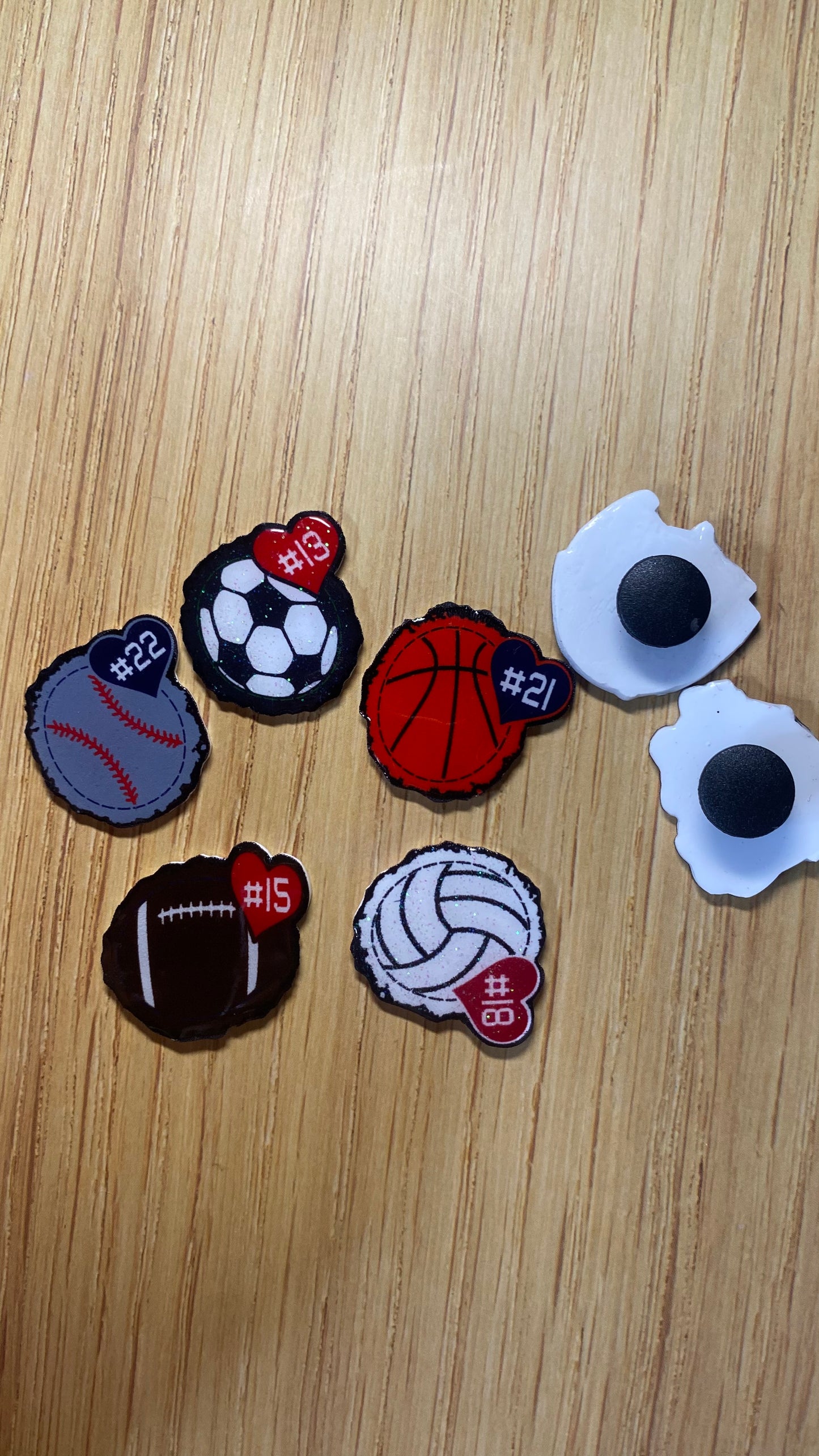 Custom Sports Team Number Croc Charm Personalized