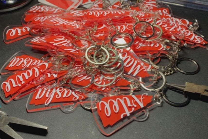 Personalized Megaphone Cheer Keychain (No Tassel)