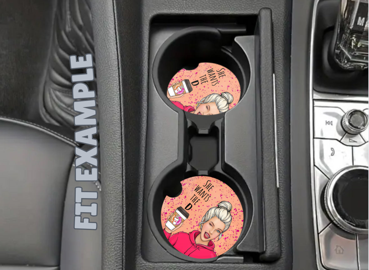 Boujee Princesses Girly Car Coasters – Cute & Absorbent MDF Wood – Universal Fit for Stylish Rides