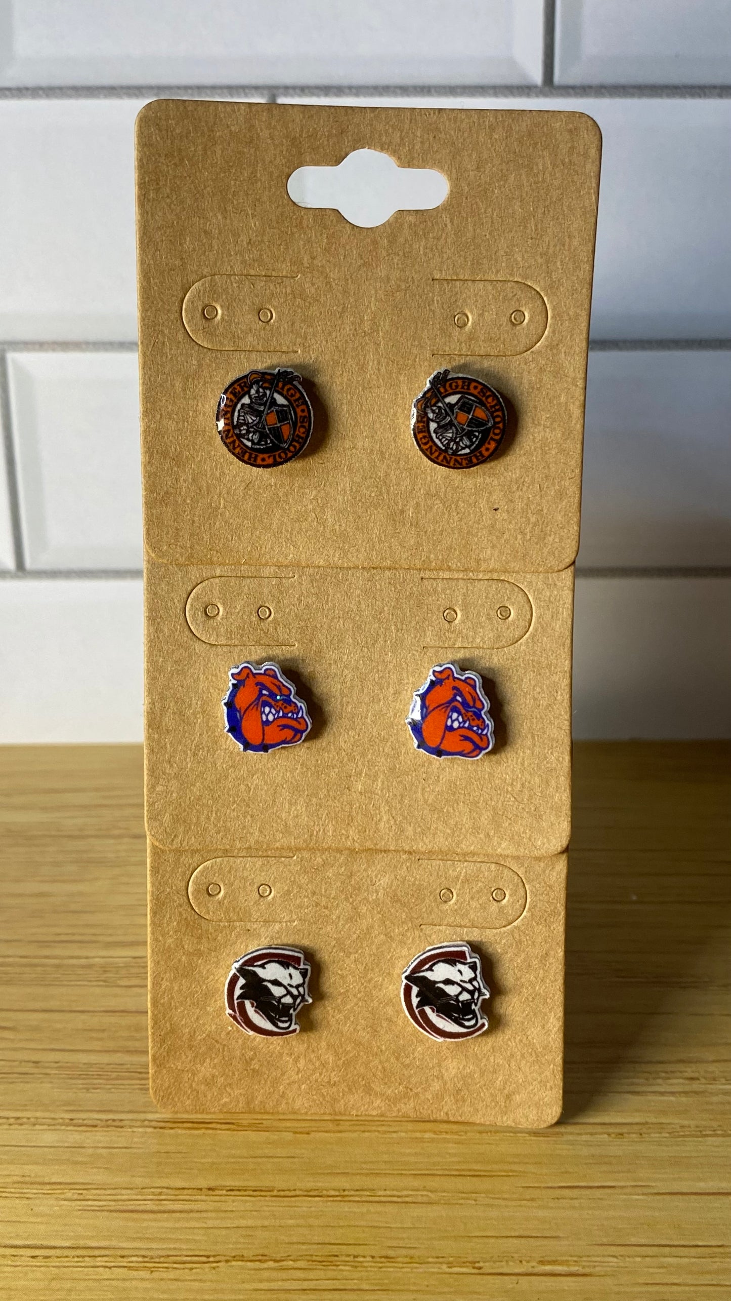 Custom Mini School/Team Logo Stud Earrings Personalized