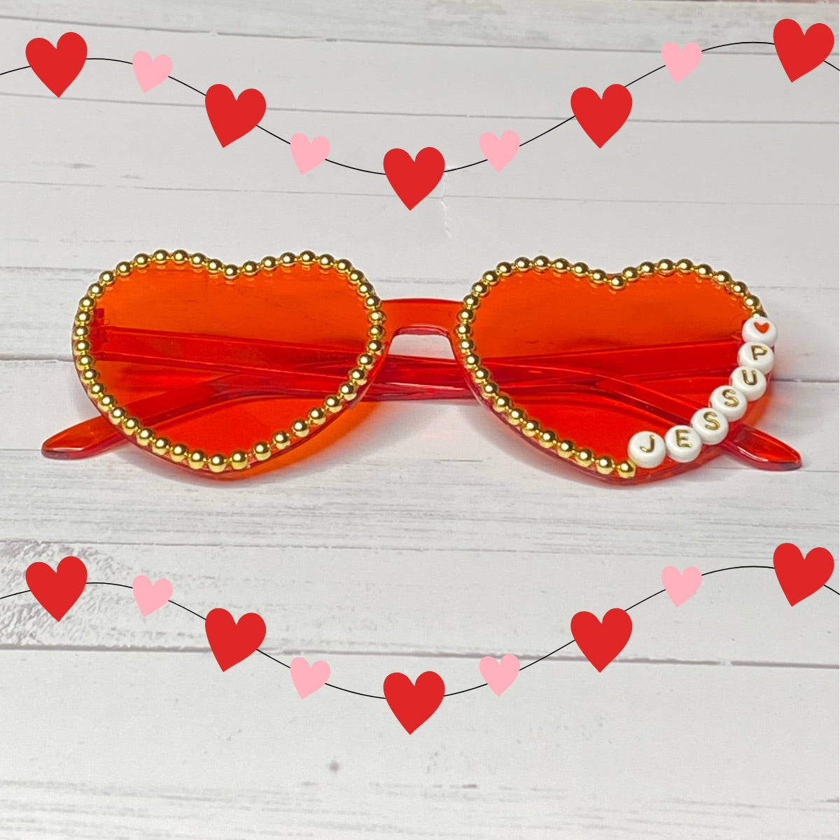 Heart Valentine’s Day Sunglasses Personalized Sunnies