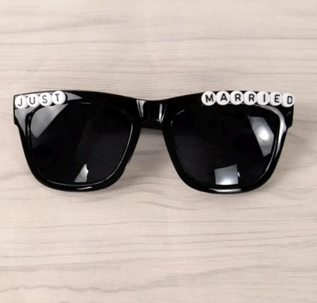 Customized Bride Heart Sunglasses Groom, Couples Just Married Sunglasses, Gift Sunglasses Bride, Wedding Accessories,(Free Gift Box)