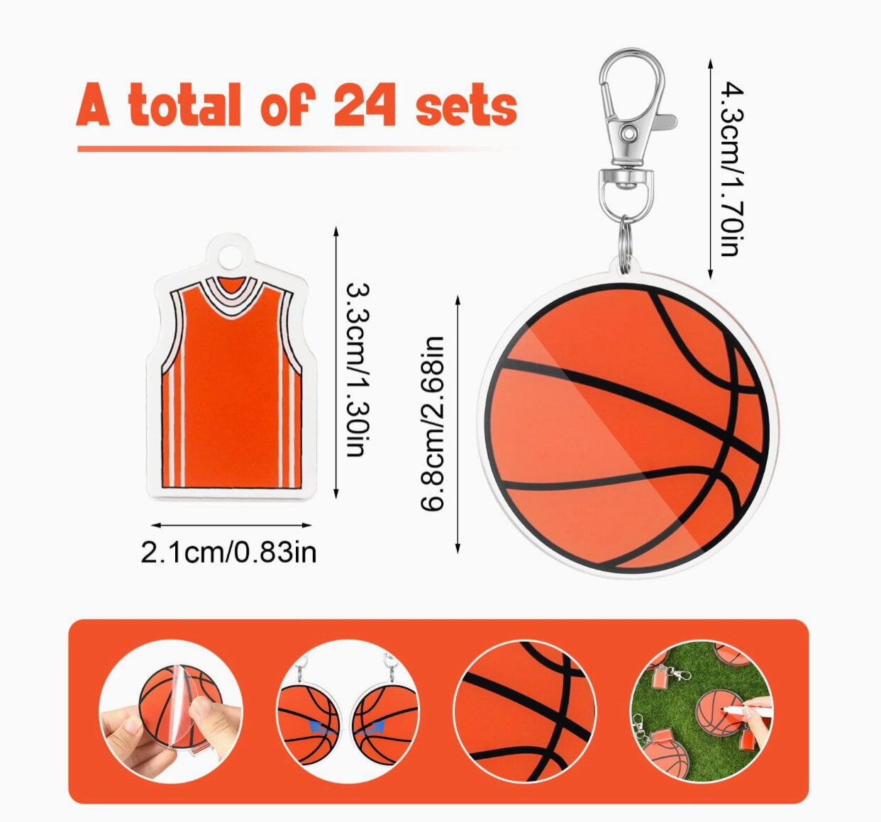 Limited Quantity* Personalized Basketball Keychain/Bag Tag
