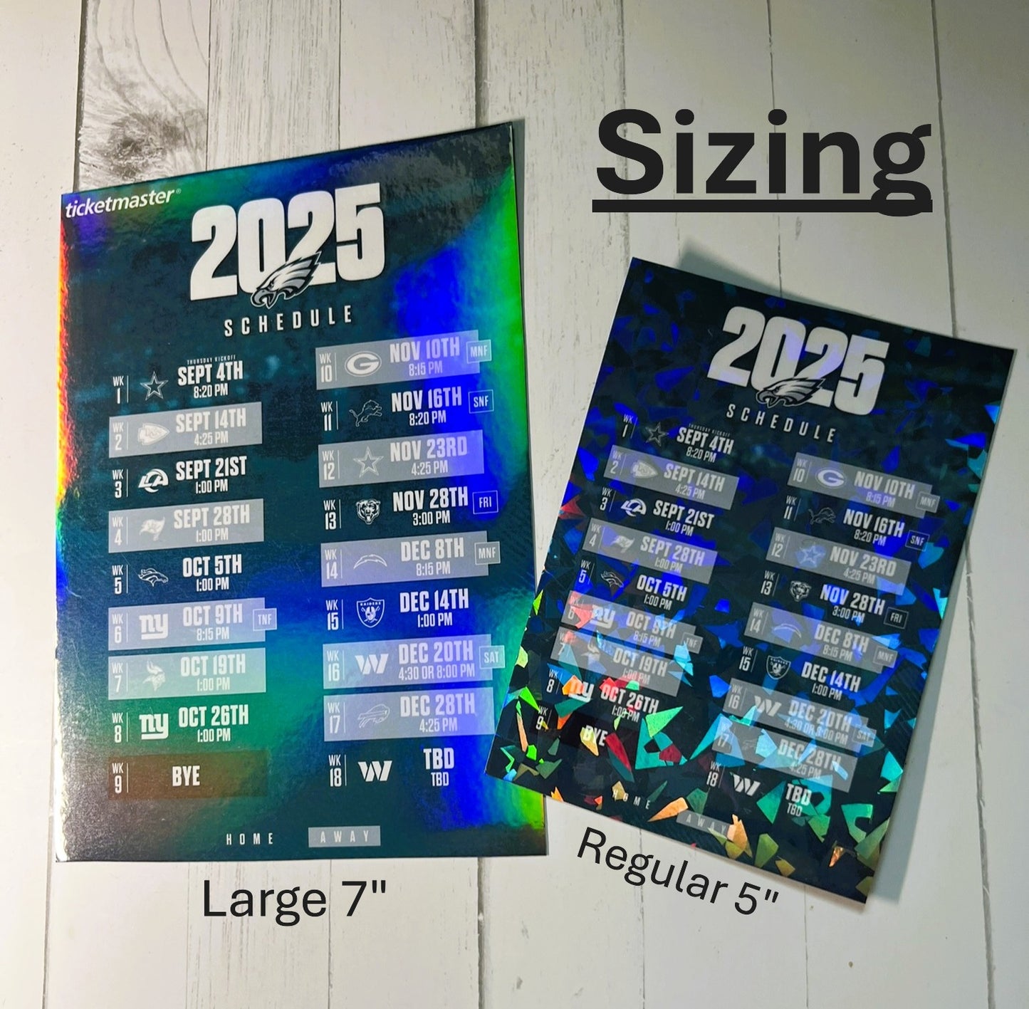 2025–2026 NFL Team Schedule Magnets | Personalized All Teams Available | 5" & 7" Glossy or Holographic | Waterproof Football Fridge Magnet