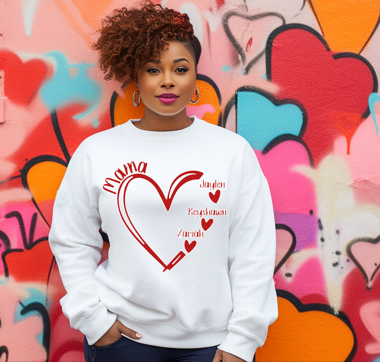 Personalized Name Heart Sweatshirt