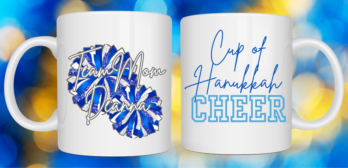 Personalized Hanukkah Cheer Pom Pom Mug Holiday 2024