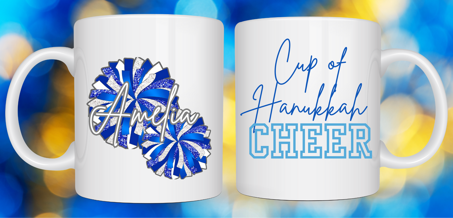 Personalized Hanukkah Cheer Pom Pom Mug Holiday 2024