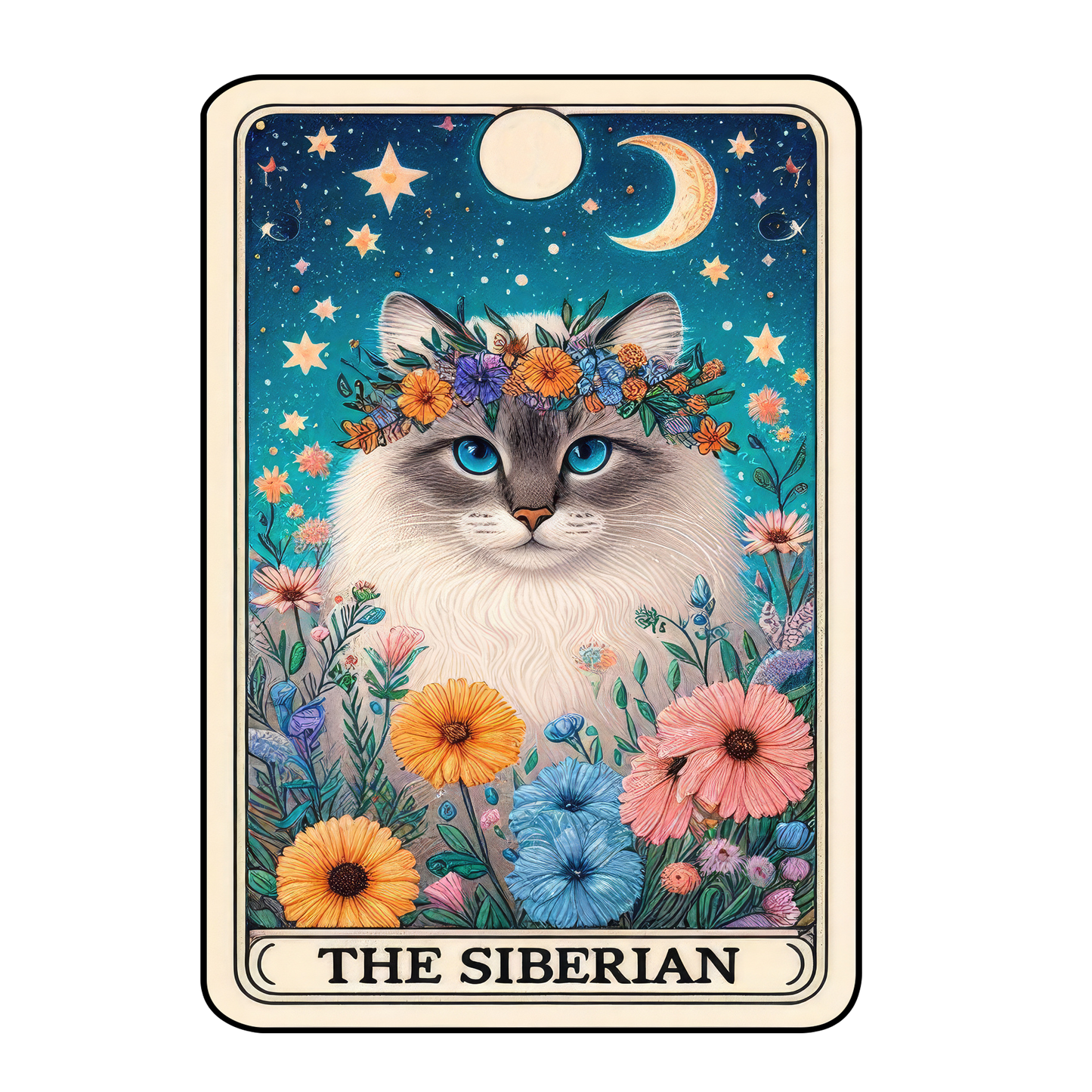 Kitty Tarot Glittered 2.5x3.5 Flat Fridge Magnet, Locker Magnet