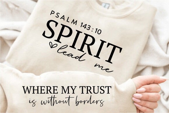 Psalm 143:10 Scripture Sleeve Print Sweatshirt (up to 5X)
