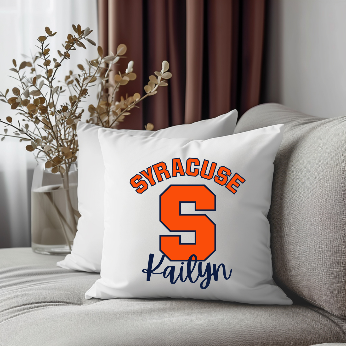 College University Logo Personalized Keepsake Pillow Cover (Pillow Insert Add-On Available)
