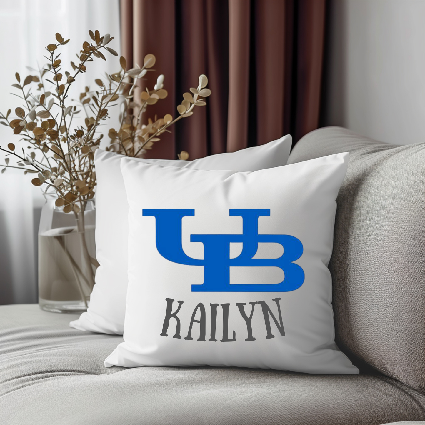 College University Logo Personalized Keepsake Pillow Cover (Pillow Insert Add-On Available)