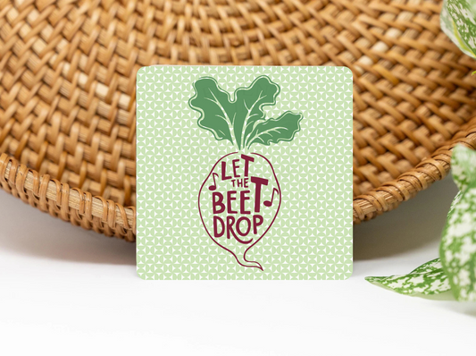 Let The Beet Drop 3x3 Flat Fridge Magnet, Locker Magnet