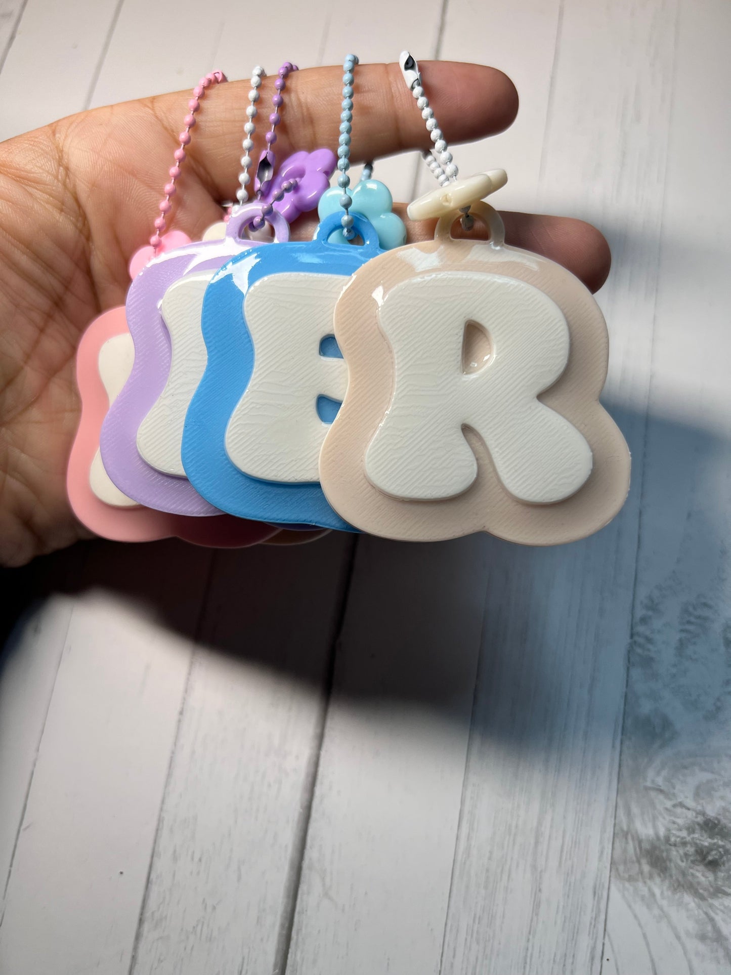 3D Printed Initial Letter Keychain