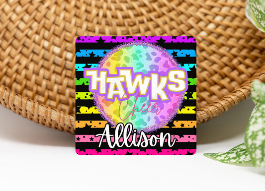 Personalized Cheer Team Name 3x3 Flat Locker Magnet