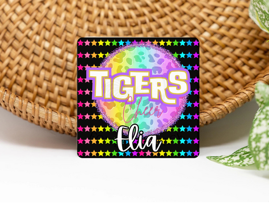 Personalized Cheer Team Name 3x3 Flat Locker Magnet