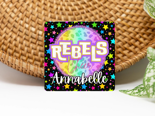 Personalized Cheer Team Name 3x3 Flat Locker Magnet