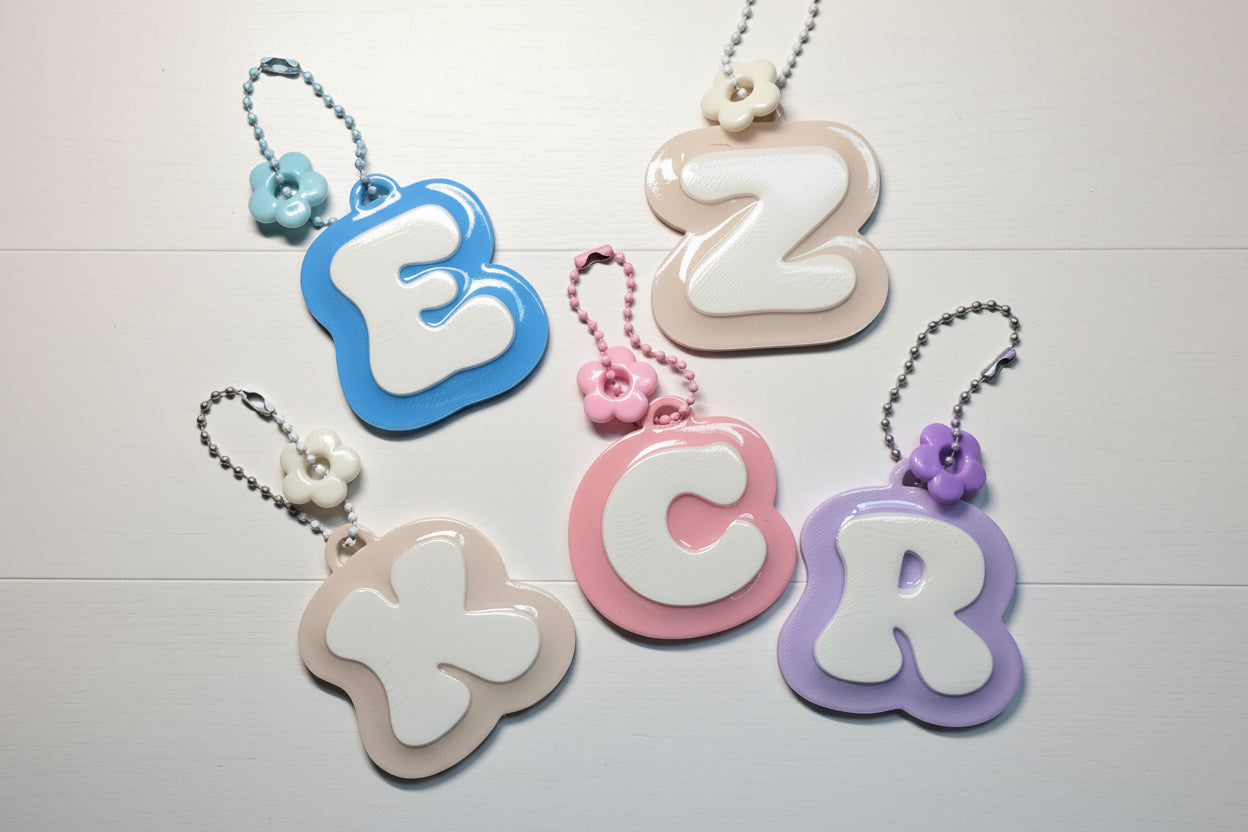 3D Printed Initial Letter Keychain