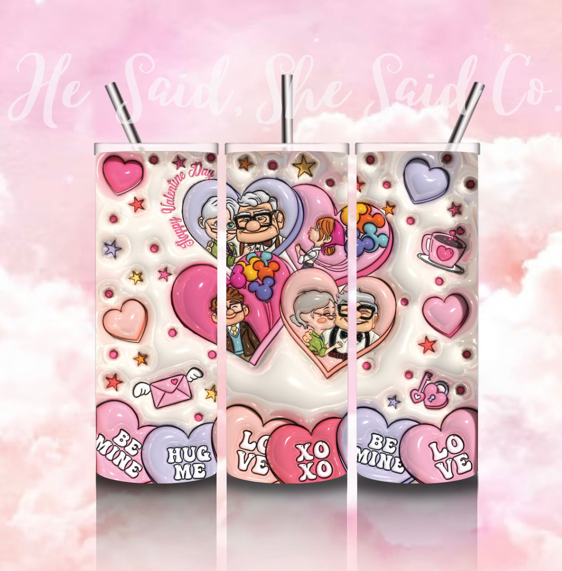 Conversation Heart Character Tumbler 2024 Valentine’s Day