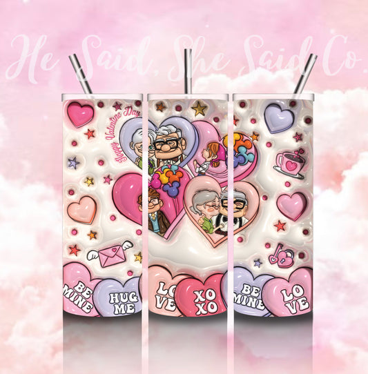 Conversation Heart Character Tumbler 2024 Valentine’s Day