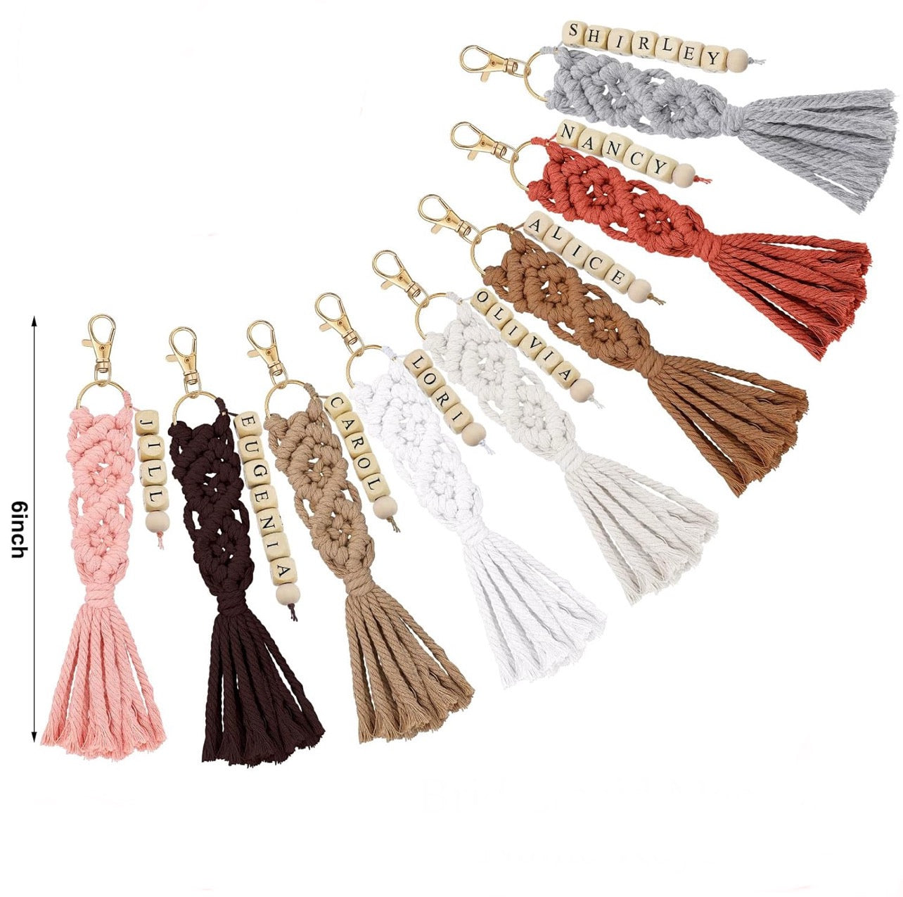 Personalized Macrame Keychains