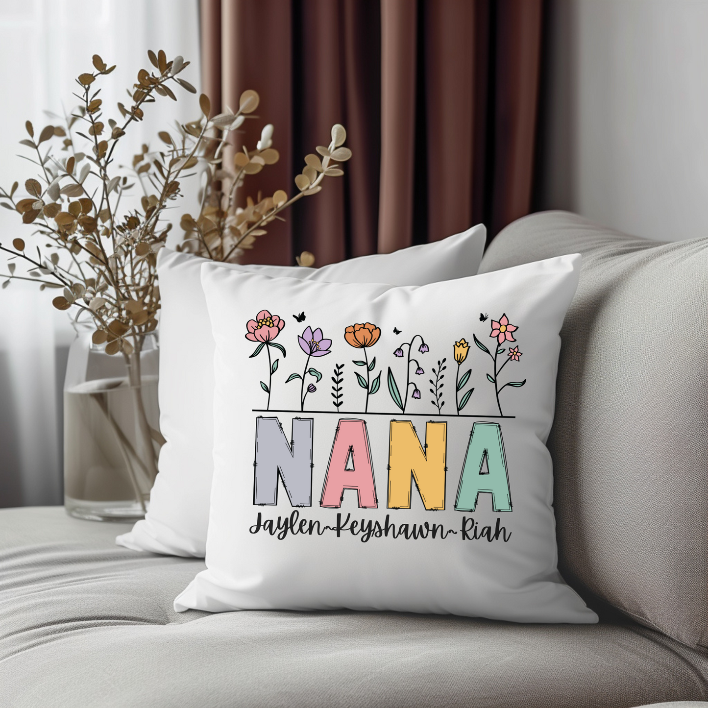 Grandmother/Mama Personalized Keepsake Pillow Cover (Pillow Insert Add-On Available)