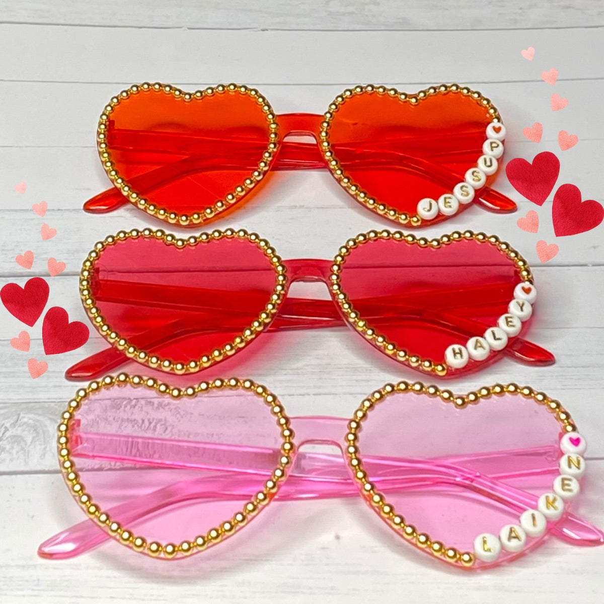 Heart Valentine’s Day Sunglasses Personalized Sunnies