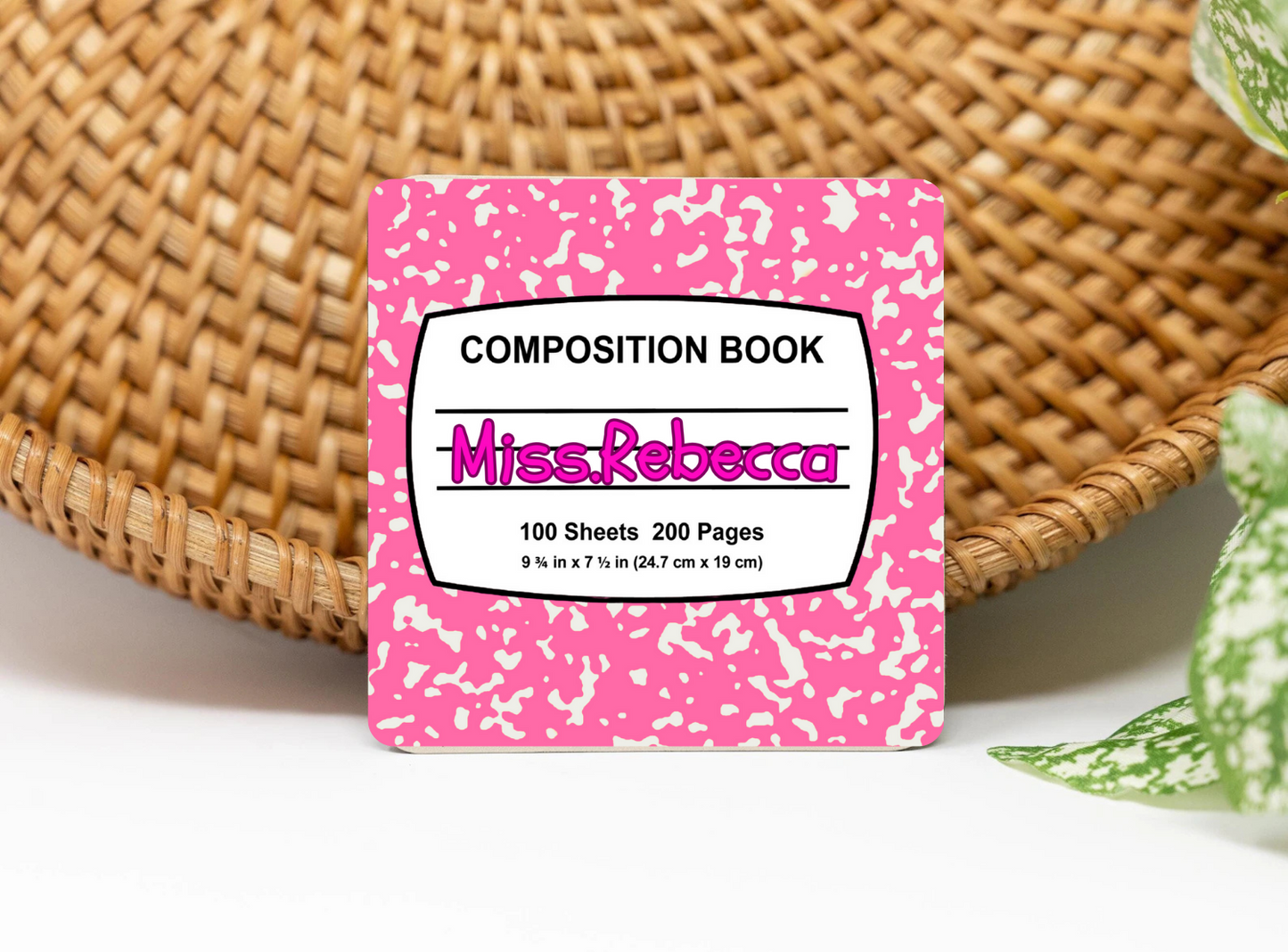 Personalized Teacher Composition Notbook 3x3 Flat Fridge Magnet, Locker Magnet