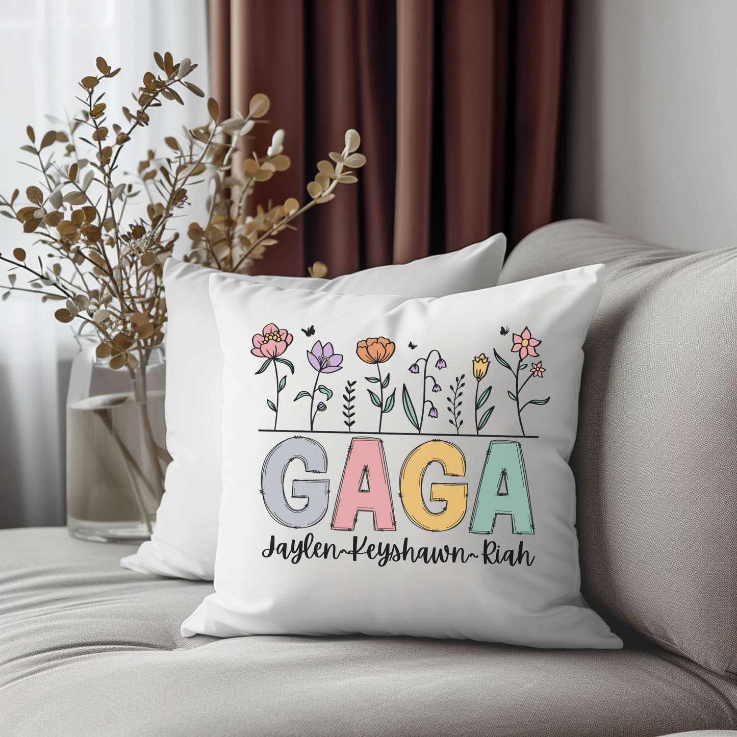 Grandmother/Mama Personalized Keepsake Pillow Cover (Pillow Insert Add-On Available)