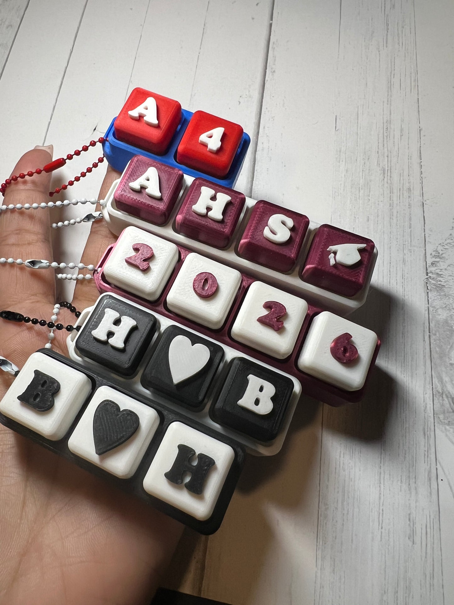 Custom Personalized Wedding Clicker Fidget Keychain – Choose Your Colors & Keys