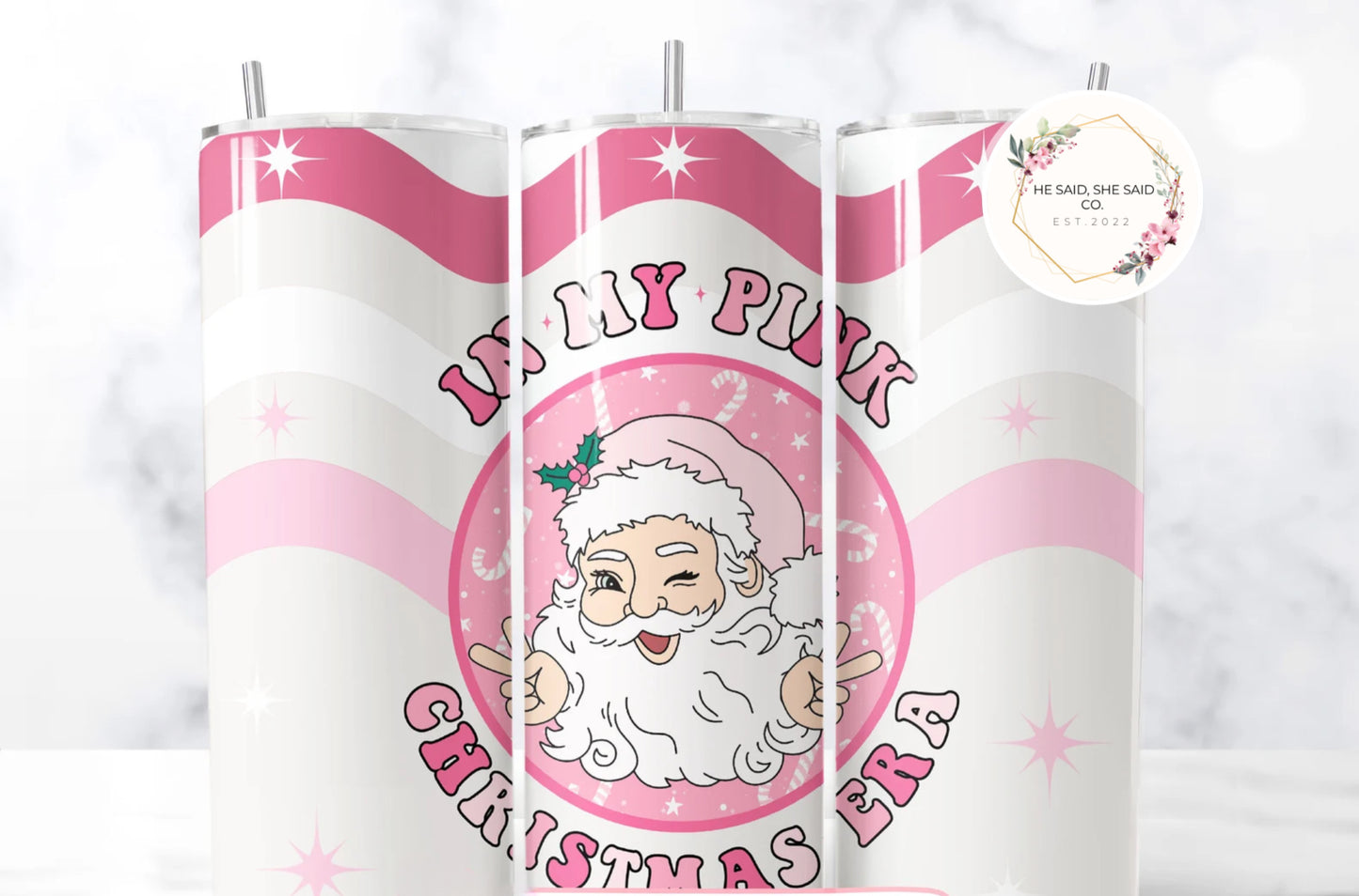 Pink Christmas Tumbler