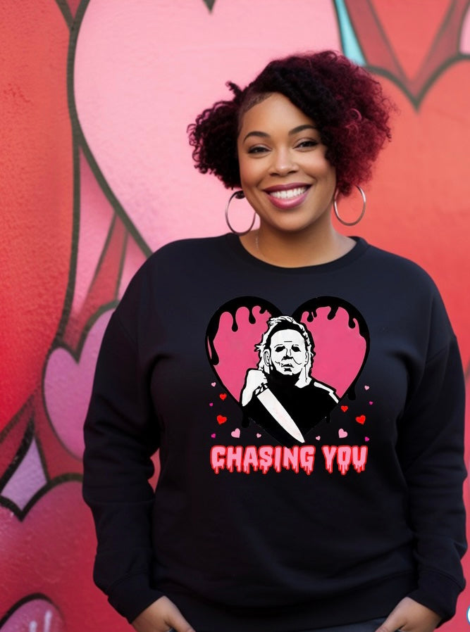 Chasing Your Love Valentine Sweatshirt (up to 5X) 2024 Valentine’s Day