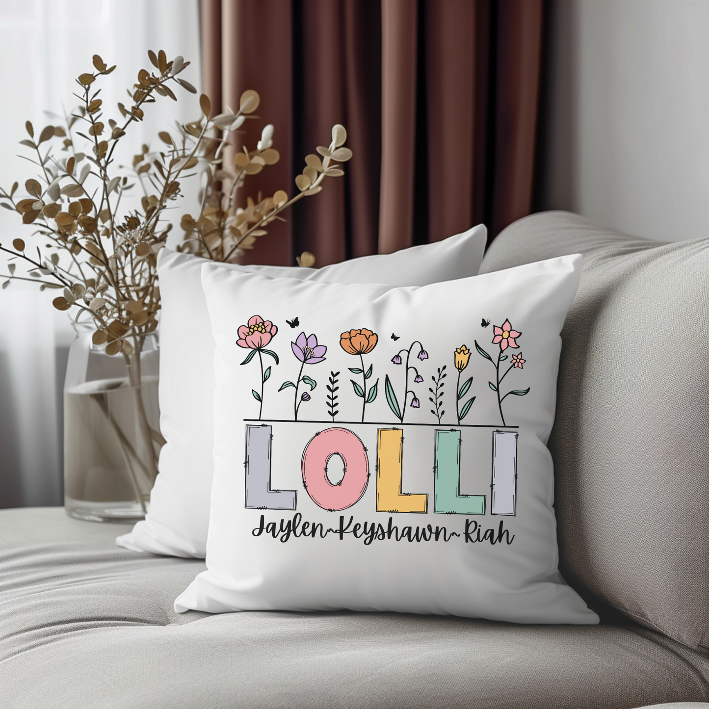 Grandmother/Mama Personalized Keepsake Pillow Cover (Pillow Insert Add-On Available)