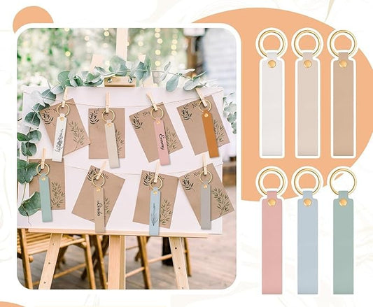 Faux Leather Personalized Keychains