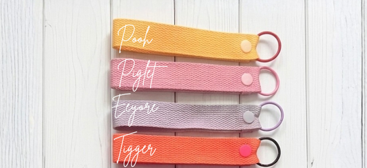 Personalized Honey Bear Themed Cotton Wristlet Keychains