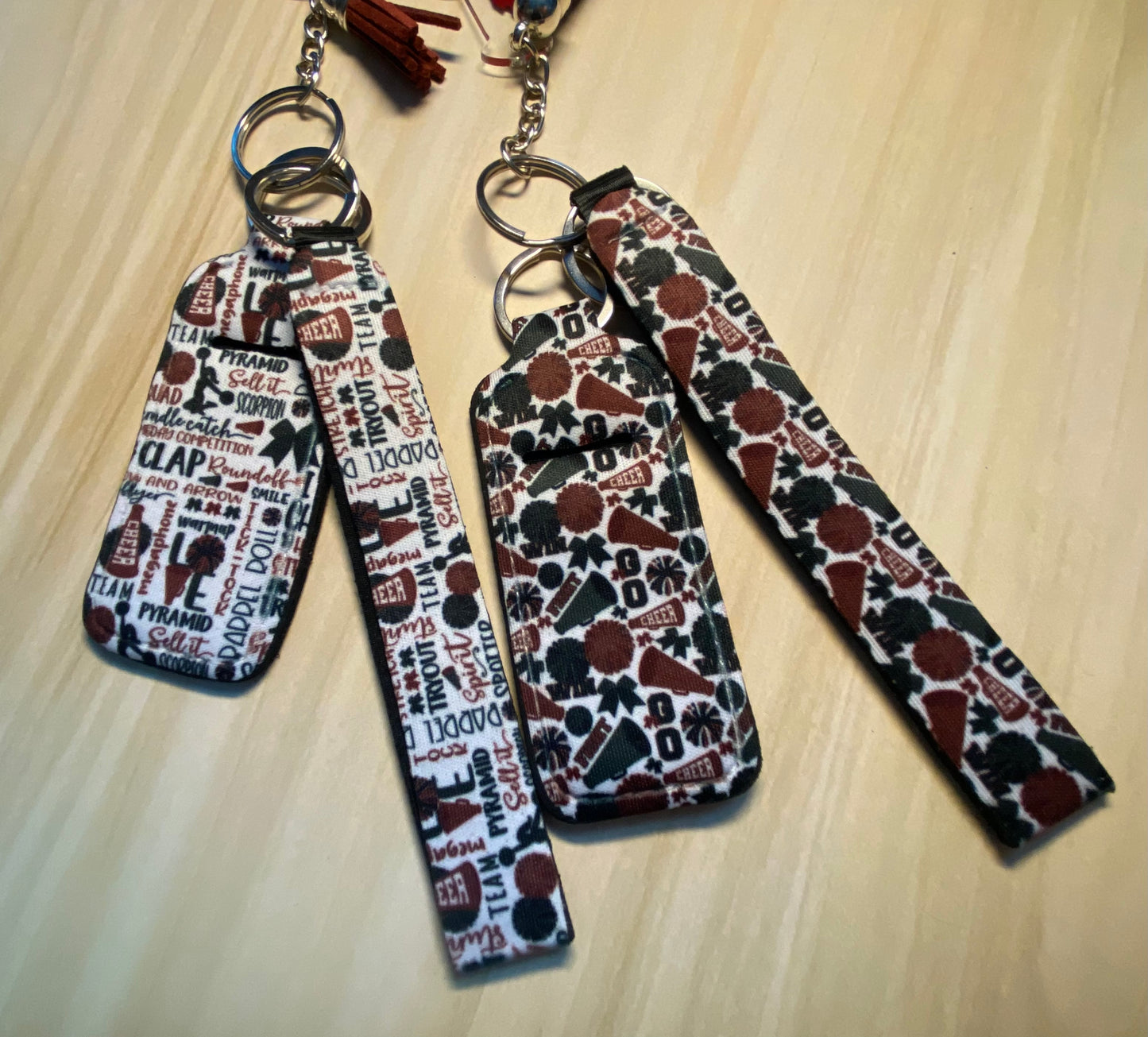 Cheer Wristlet Keychain w/ Lip Balm