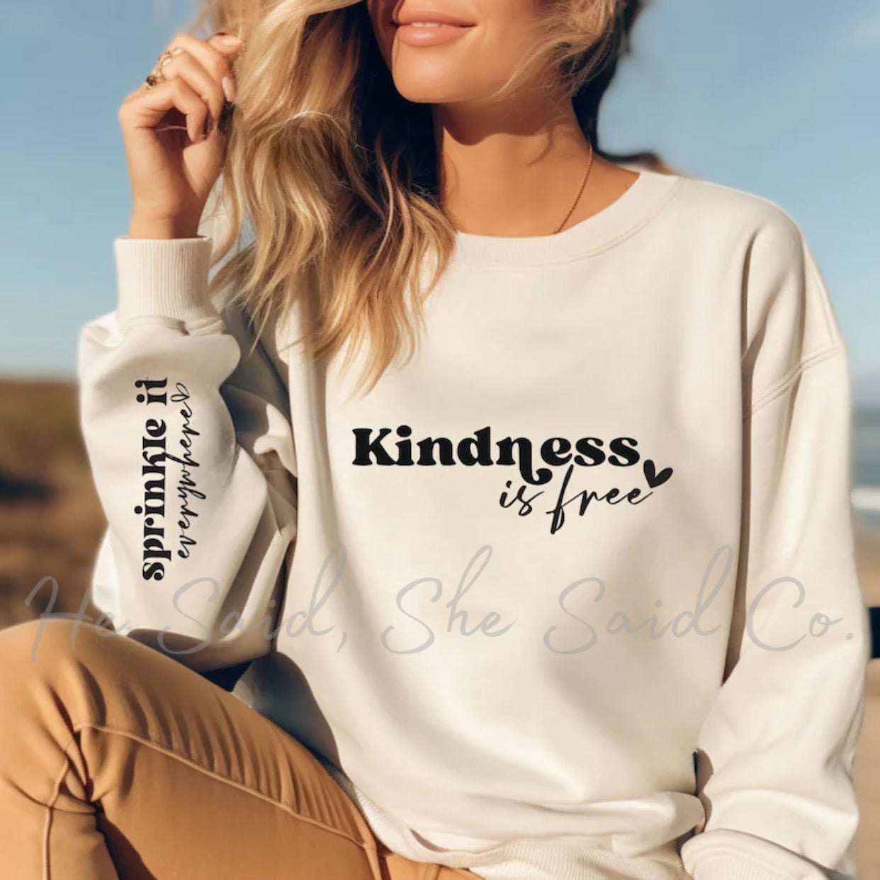 Kindness Motivational Sleeve Sweatshirt