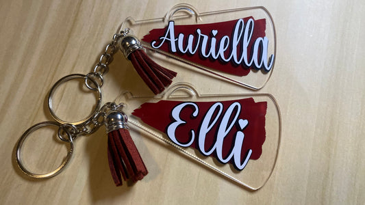 Personalized Megaphone Cheer Keychain