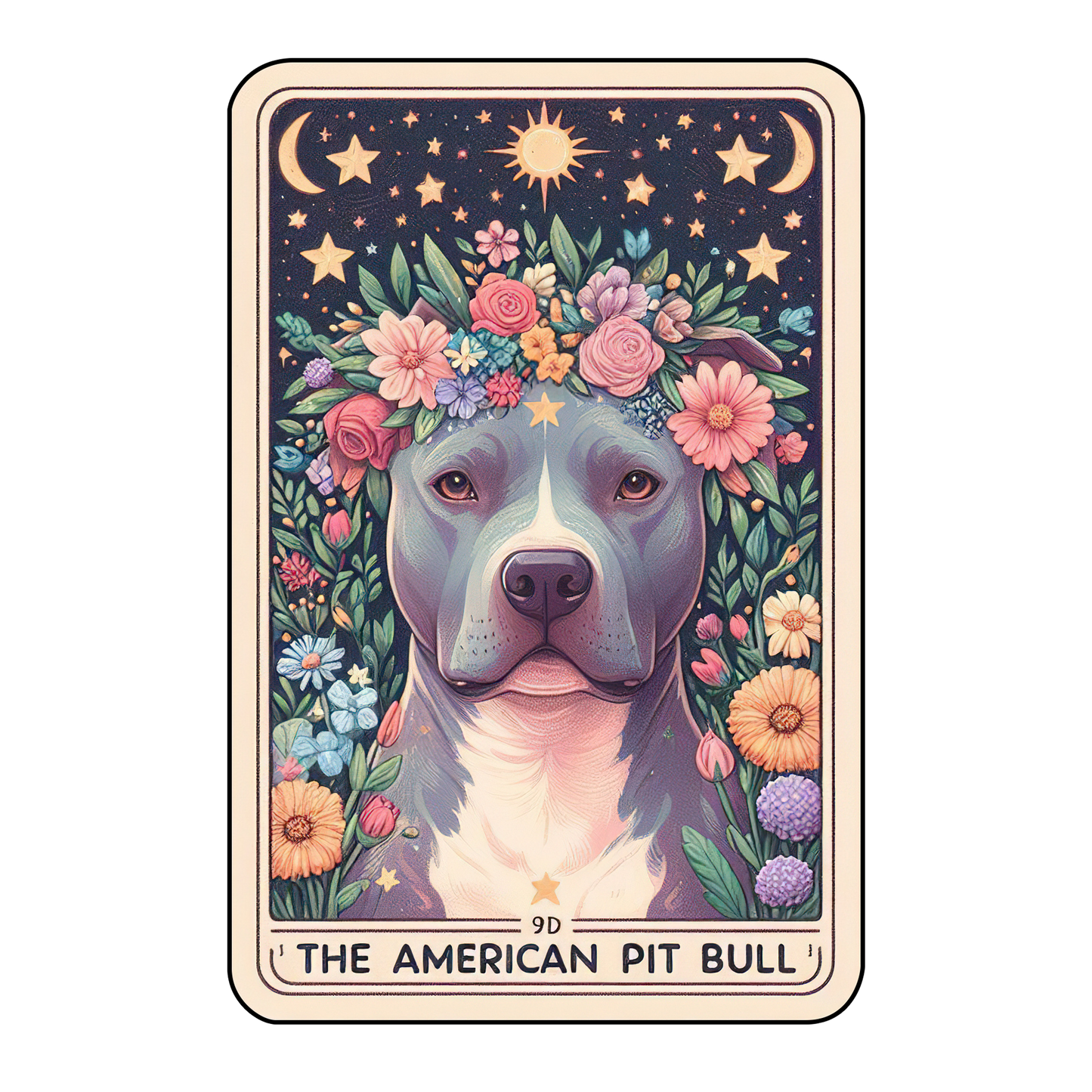 Pup Tarot Glittered 2.5x3.5 Flat Fridge Magnet, Locker Magnet