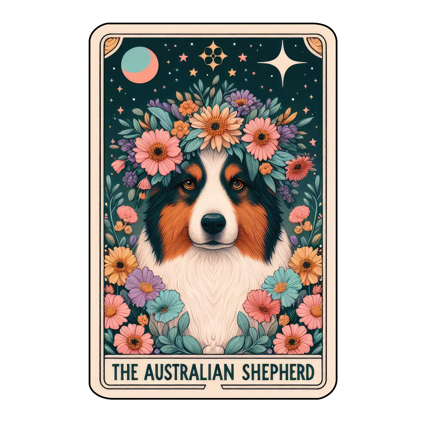 Pup Tarot Glittered 2.5x3.5 Flat Fridge Magnet, Locker Magnet