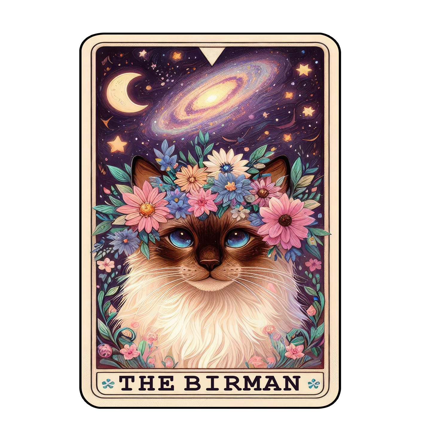 Kitty Tarot Glittered 2.5x3.5 Flat Fridge Magnet, Locker Magnet