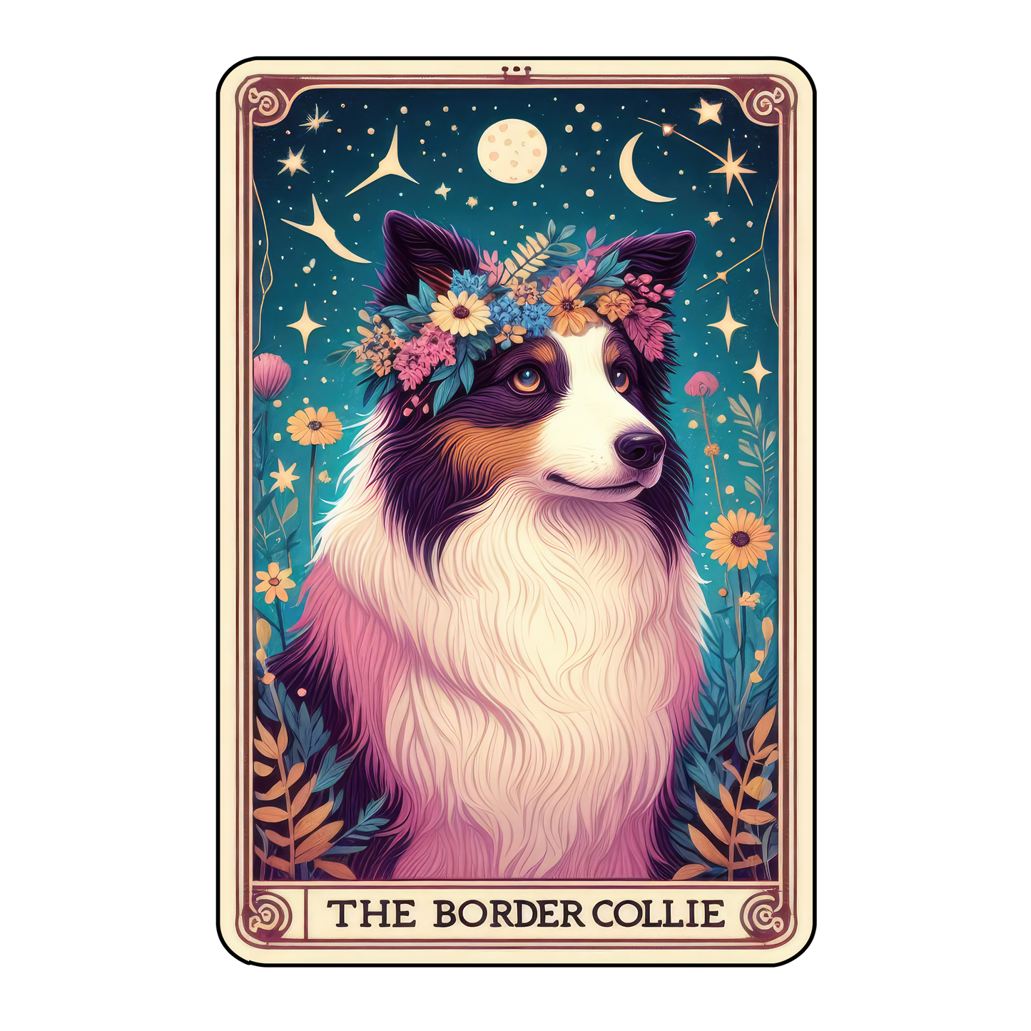 Pup Tarot Glittered 2.5x3.5 Flat Fridge Magnet, Locker Magnet