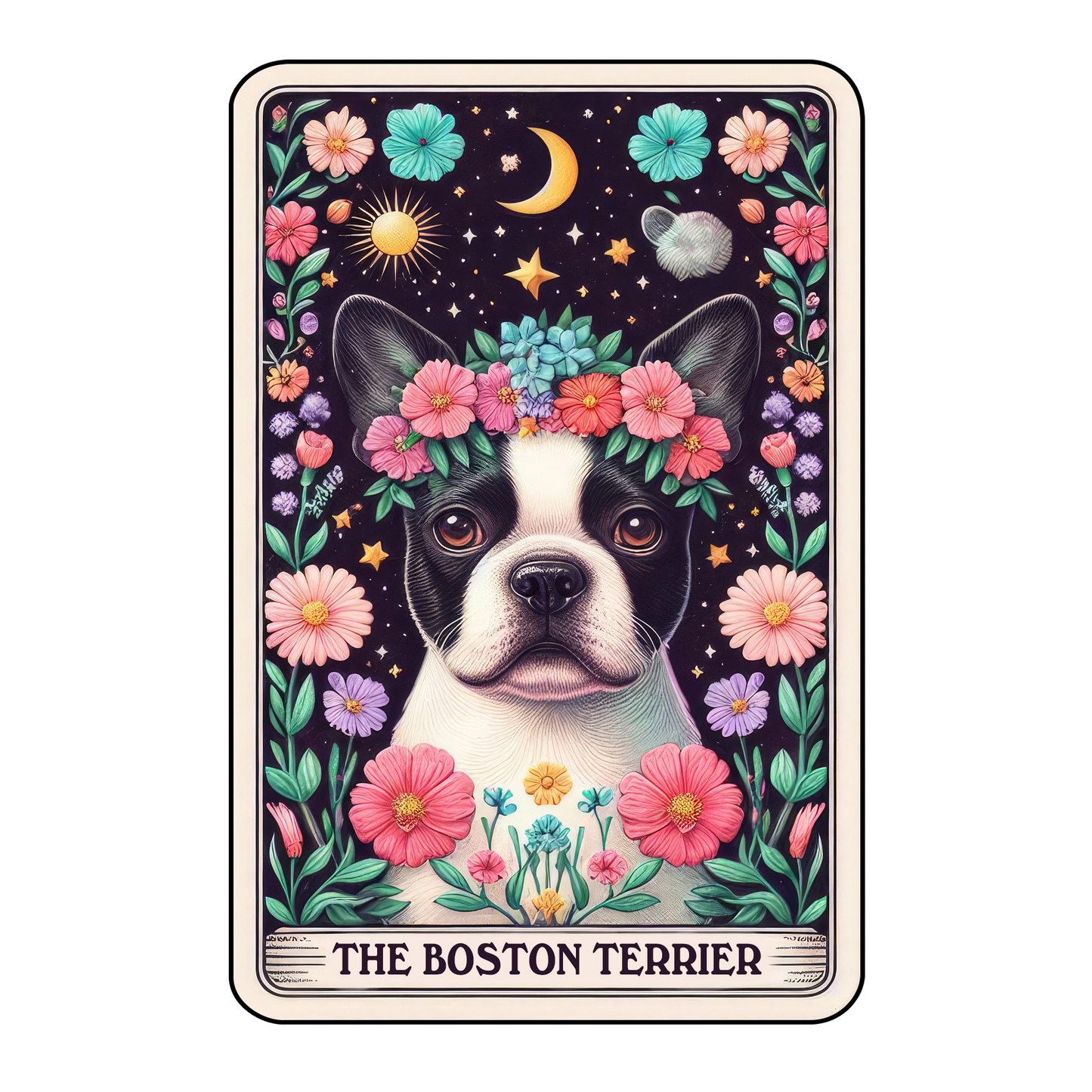 Pup Tarot Glittered 2.5x3.5 Flat Fridge Magnet, Locker Magnet