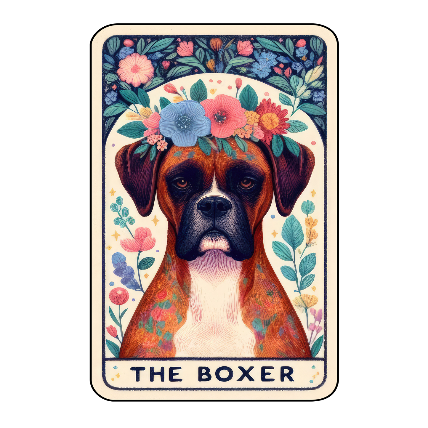Pup Tarot Glittered 2.5x3.5 Flat Fridge Magnet, Locker Magnet
