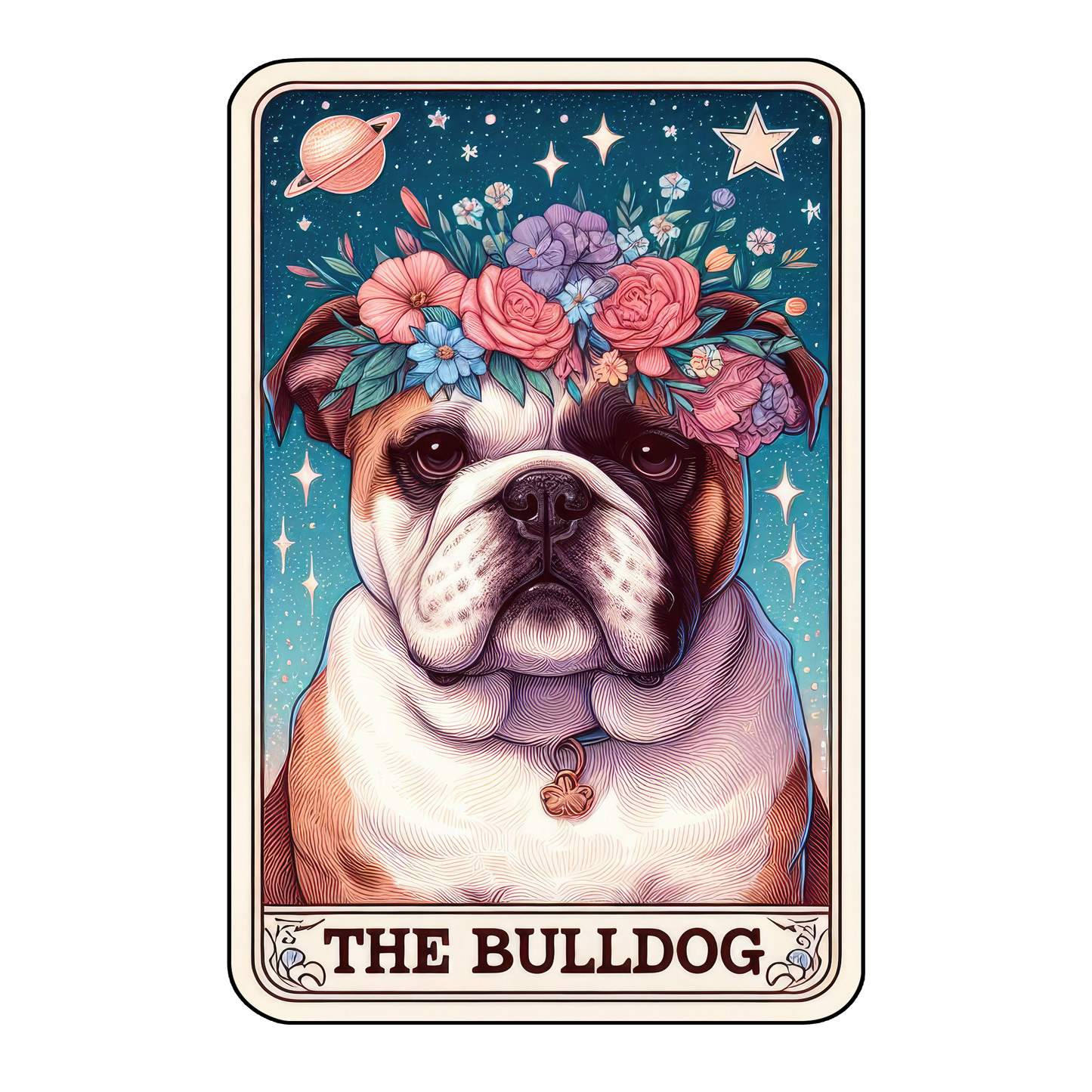 Pup Tarot Glittered 2.5x3.5 Flat Fridge Magnet, Locker Magnet