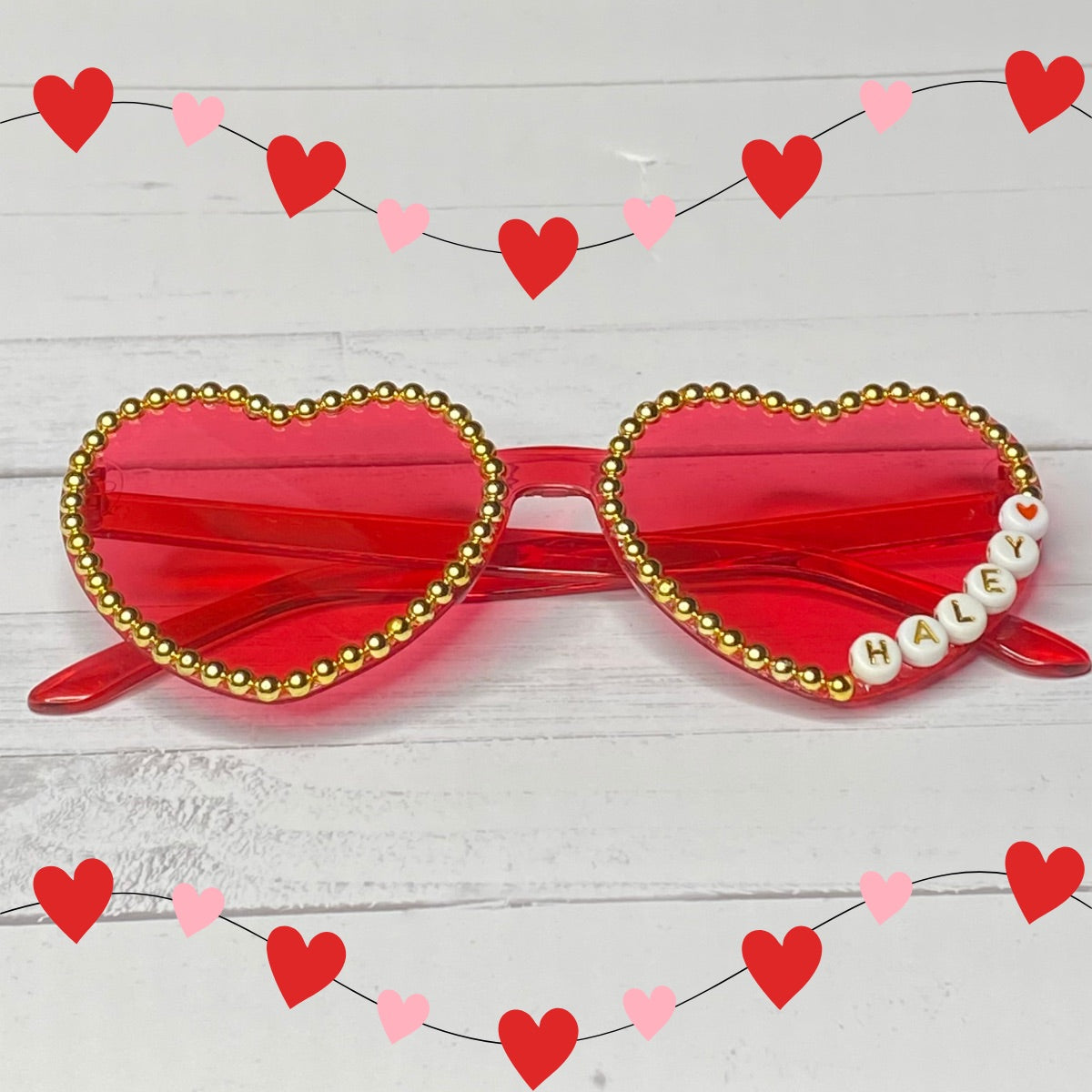 Heart Valentine’s Day Sunglasses Personalized Sunnies