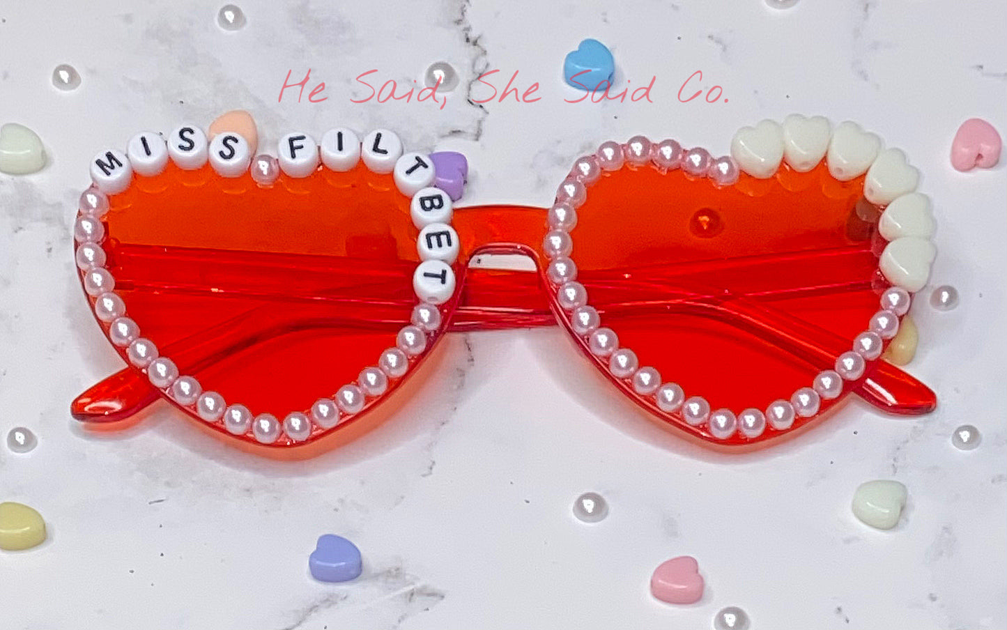 Heart Valentine’s Day Sunnies Personalized Sunglasses