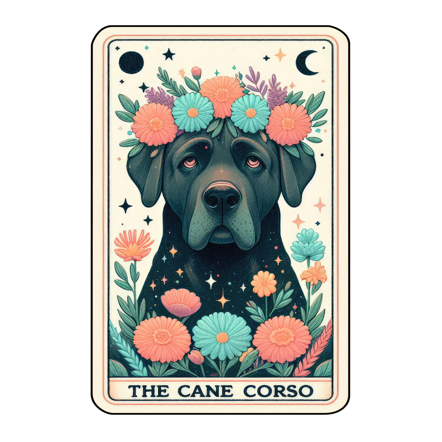Pup Tarot Glittered 2.5x3.5 Flat Fridge Magnet, Locker Magnet